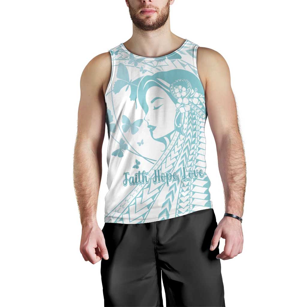 Polynesia Cervical Cancer Awareness Month Men Tank Top Polynesian Women Faith Hope Love!