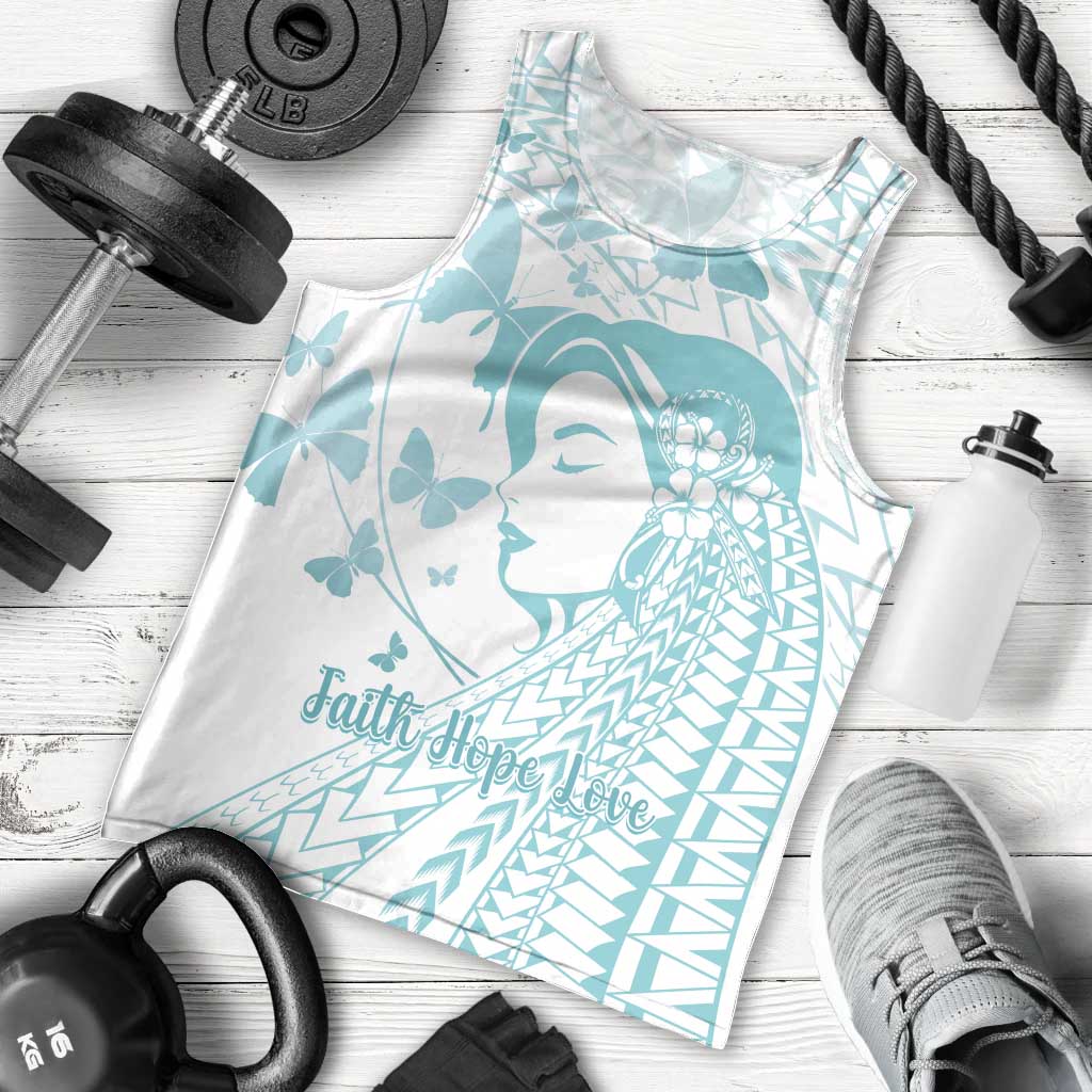 Polynesia Cervical Cancer Awareness Month Men Tank Top Polynesian Women Faith Hope Love!