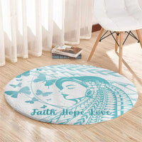 Polynesia Cervical Cancer Awareness Month Round Carpet Polynesian Women Faith Hope Love!