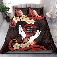 Polynesia AIDS Awareness Month Bedding Set Take The Rights Path Polynesian Pattern