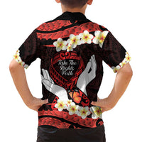 Polynesia AIDS Awareness Month Family Matching Long Sleeve Bodycon Dress and Hawaiian Shirt Take The Rights Path Polynesian Pattern