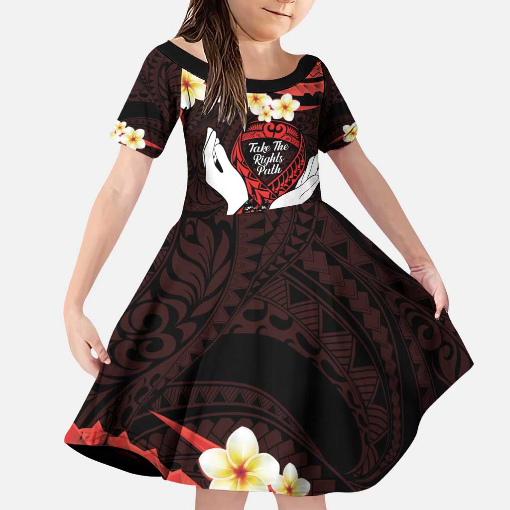 Polynesia AIDS Awareness Month Family Matching Puletasi and Hawaiian Shirt Take The Rights Path Polynesian Pattern