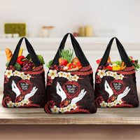 Polynesia AIDS Awareness Month Grocery Bag Take The Rights Path Polynesian Pattern