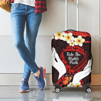 Polynesia AIDS Awareness Month Luggage Cover Take The Rights Path Polynesian Pattern