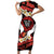 Polynesia AIDS Awareness Month Short Sleeve Bodycon Dress Take The Rights Path Polynesian Pattern