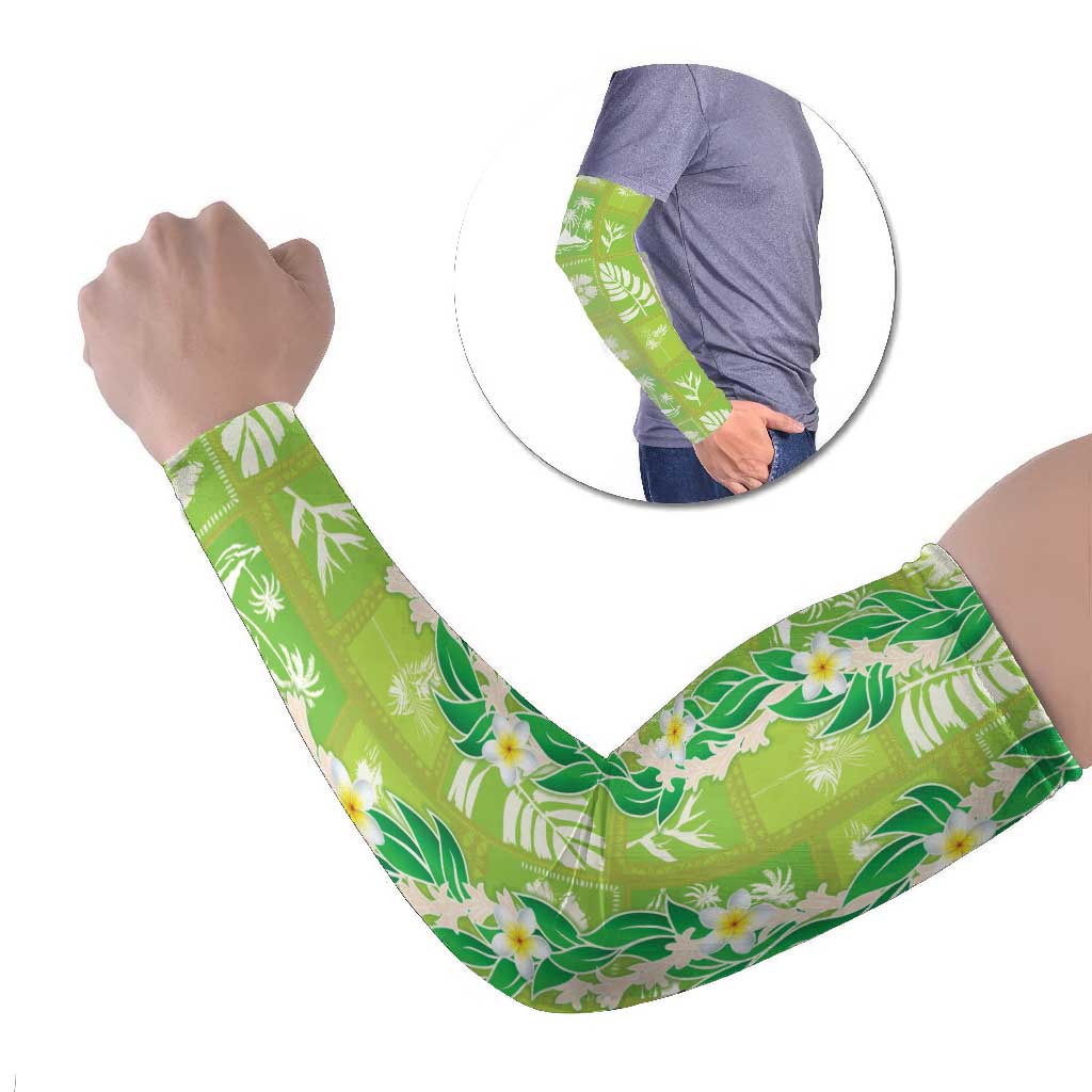 Aloha Hawaii Tuberose Lei Arm Sleeves Tropical Vibes Green Color - Polynesian Pride