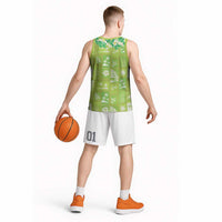 Aloha Hawaii Tuberose Lei Basketball Jersey Tropical Vibes Green Color - Polynesian Pride