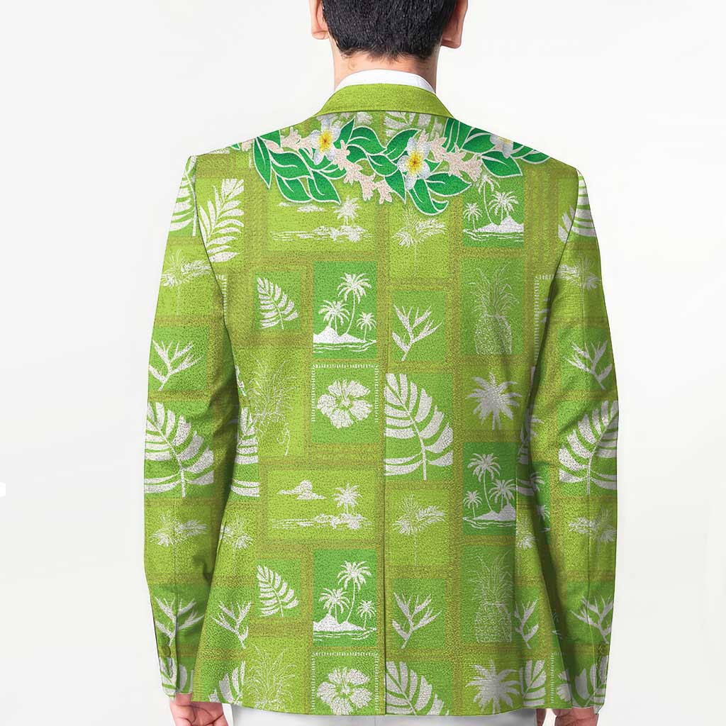 Aloha Hawaii Tuberose Lei Blazer Tropical Vibes Green Color - Polynesian Pride