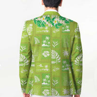 Aloha Hawaii Tuberose Lei Blazer Tropical Vibes Green Color - Polynesian Pride
