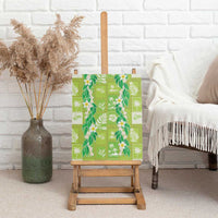 Aloha Hawaii Tuberose Lei Canvas Wall Art Tropical Vibes Green Color - Polynesian Pride