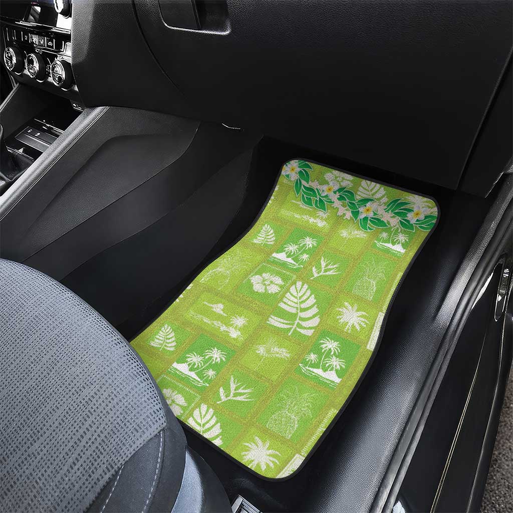 Aloha Hawaii Tuberose Lei Car Mats Tropical Vibes Green Color - Polynesian Pride