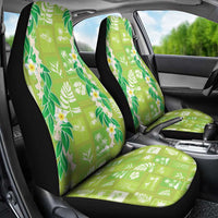 Aloha Hawaii Tuberose Lei Car Seat Cover Tropical Vibes Green Color - Polynesian Pride