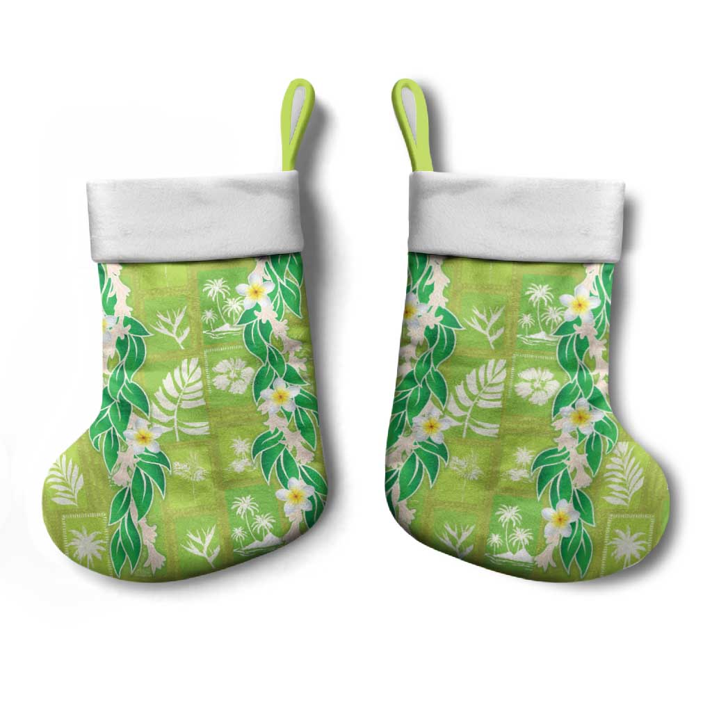 Aloha Hawaii Tuberose Lei Christmas Stocking Tropical Vibes Green Color - Polynesian Pride