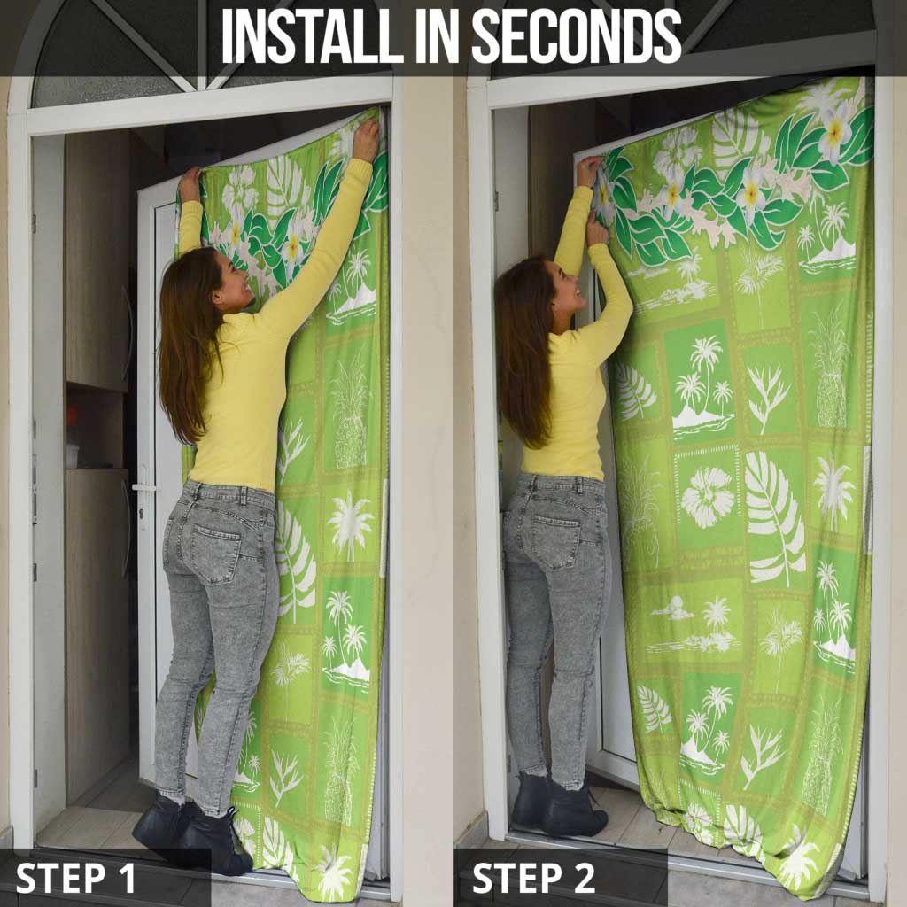 Aloha Hawaii Tuberose Lei Door Cover Tropical Vibes Green Color - Polynesian Pride