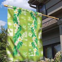 Aloha Hawaii Tuberose Lei Garden Flag Tropical Vibes Green Color - Polynesian Pride