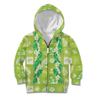 Aloha Hawaii Tuberose Lei Kid Hoodie Tropical Vibes Green Color - Polynesian Pride