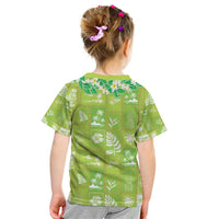 Aloha Hawaii Tuberose Lei Kid T Shirt Tropical Vibes Green Color - Polynesian Pride