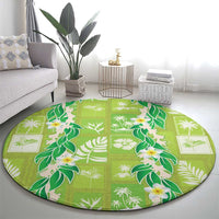 Aloha Hawaii Tuberose Lei Round Carpet Tropical Vibes Green Color - Polynesian Pride