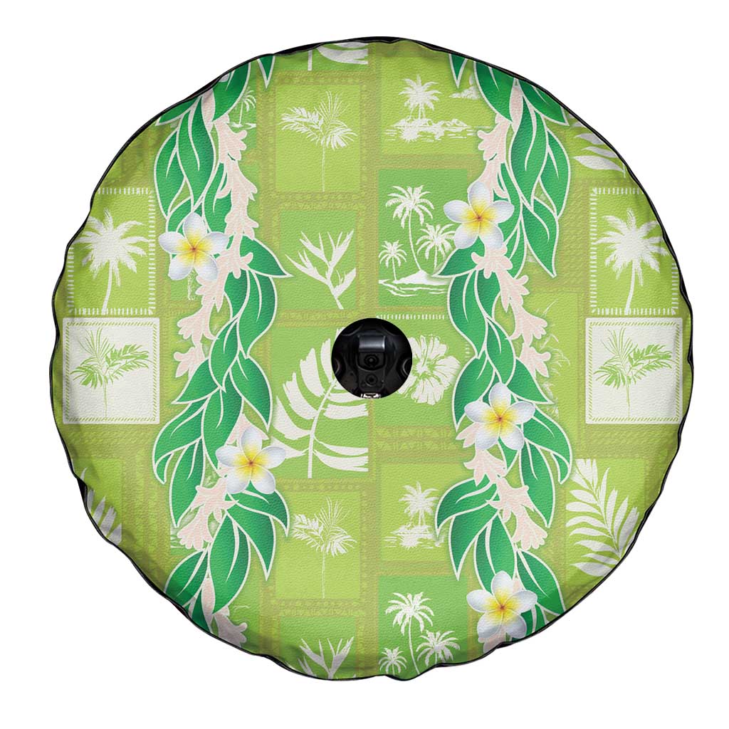 Aloha Hawaii Tuberose Lei Spare Tire Cover Tropical Vibes Green Color - Polynesian Pride