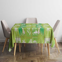 Aloha Hawaii Tuberose Lei Tablecloth Tropical Vibes Green Color - Polynesian Pride