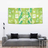 Aloha Hawaii Tuberose Lei Tapestry Tropical Vibes Green Color - Polynesian Pride