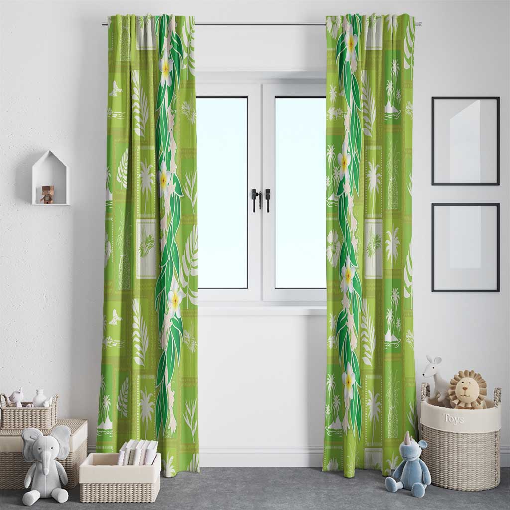 Aloha Hawaii Tuberose Lei Window Curtain Tropical Vibes Green Color - Polynesian Pride