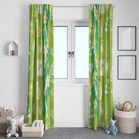 Aloha Hawaii Tuberose Lei Window Curtain Tropical Vibes Green Color - Polynesian Pride