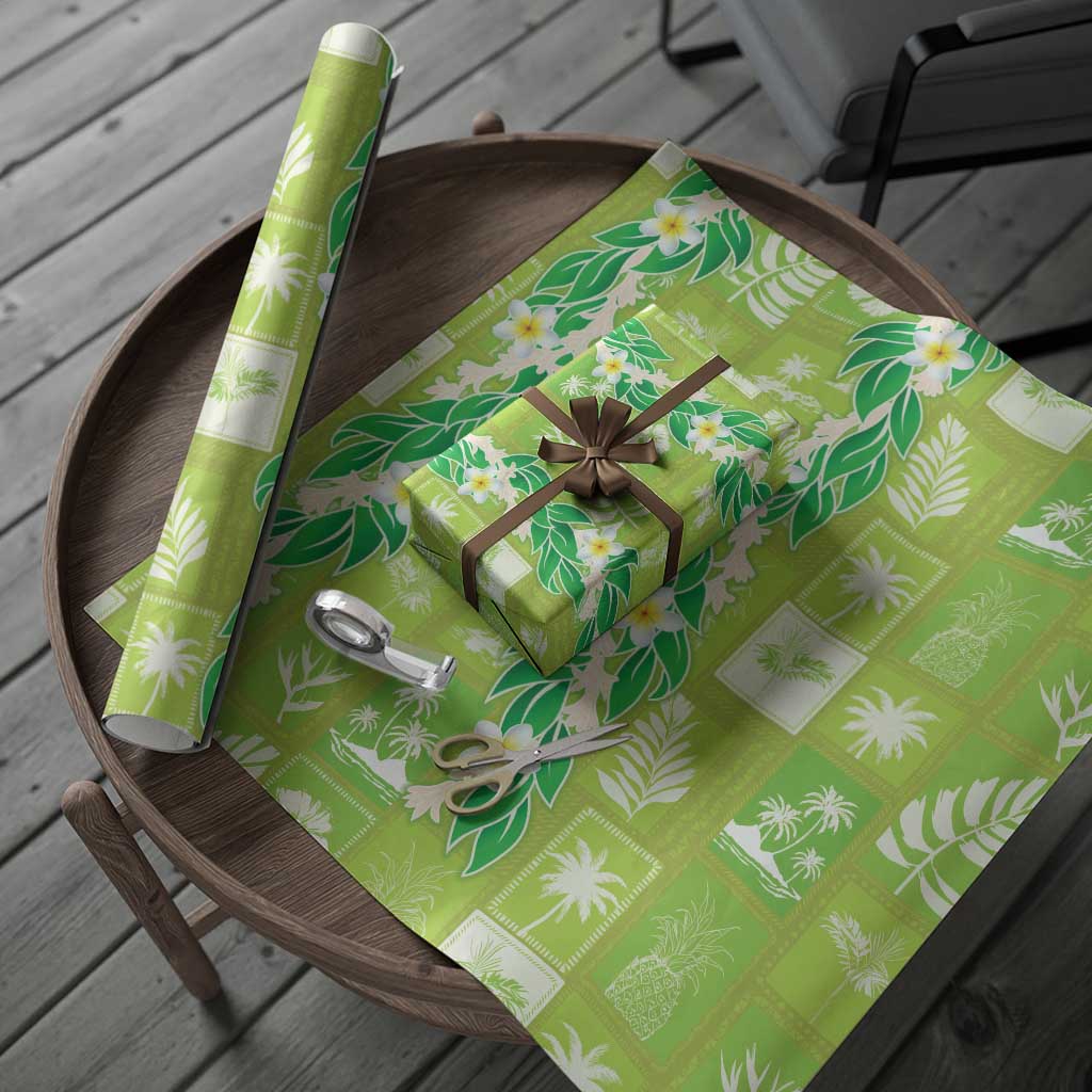 Aloha Hawaii Tuberose Lei Wrapping Paper Tropical Vibes Green Color - Polynesian Pride