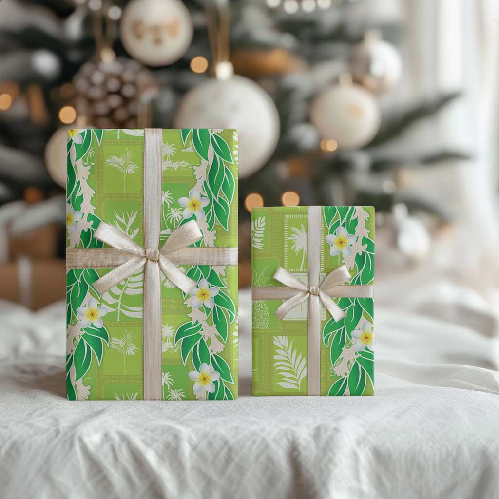 Aloha Hawaii Tuberose Lei Wrapping Paper Tropical Vibes Green Color - Polynesian Pride