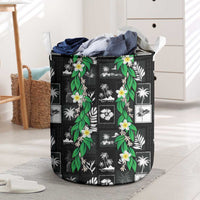 Aloha Hawaii Tuberose Lei Laundry Basket Tropical Vibes Black Color - Polynesian Pride