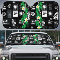 Aloha Hawaii Tuberose Lei Auto Sun Shade Tropical Vibes Black Color - Polynesian Pride