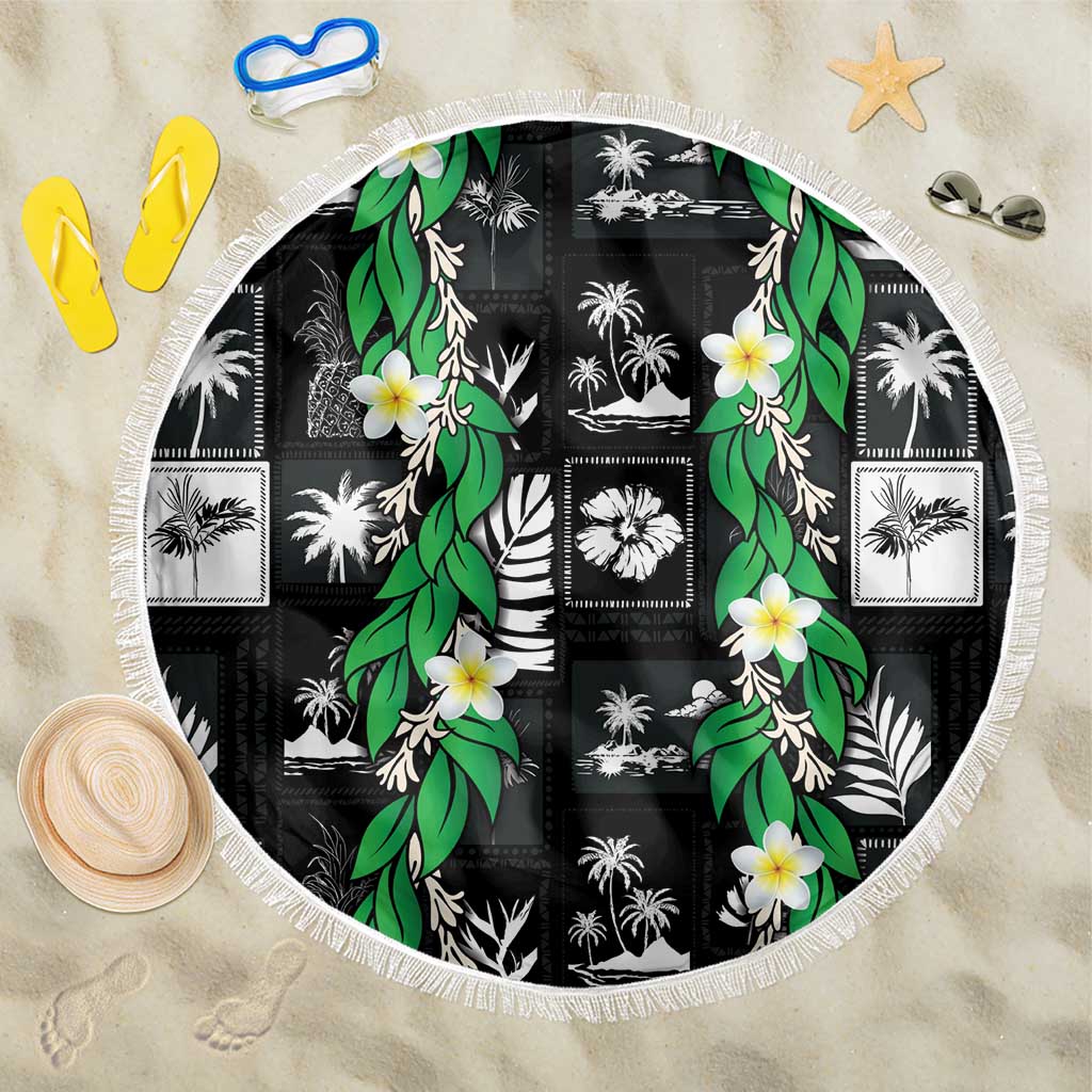 Aloha Hawaii Tuberose Lei Beach Blanket Tropical Vibes Black Color - Polynesian Pride