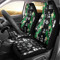Aloha Hawaii Tuberose Lei Car Seat Cover Tropical Vibes Black Color - Polynesian Pride