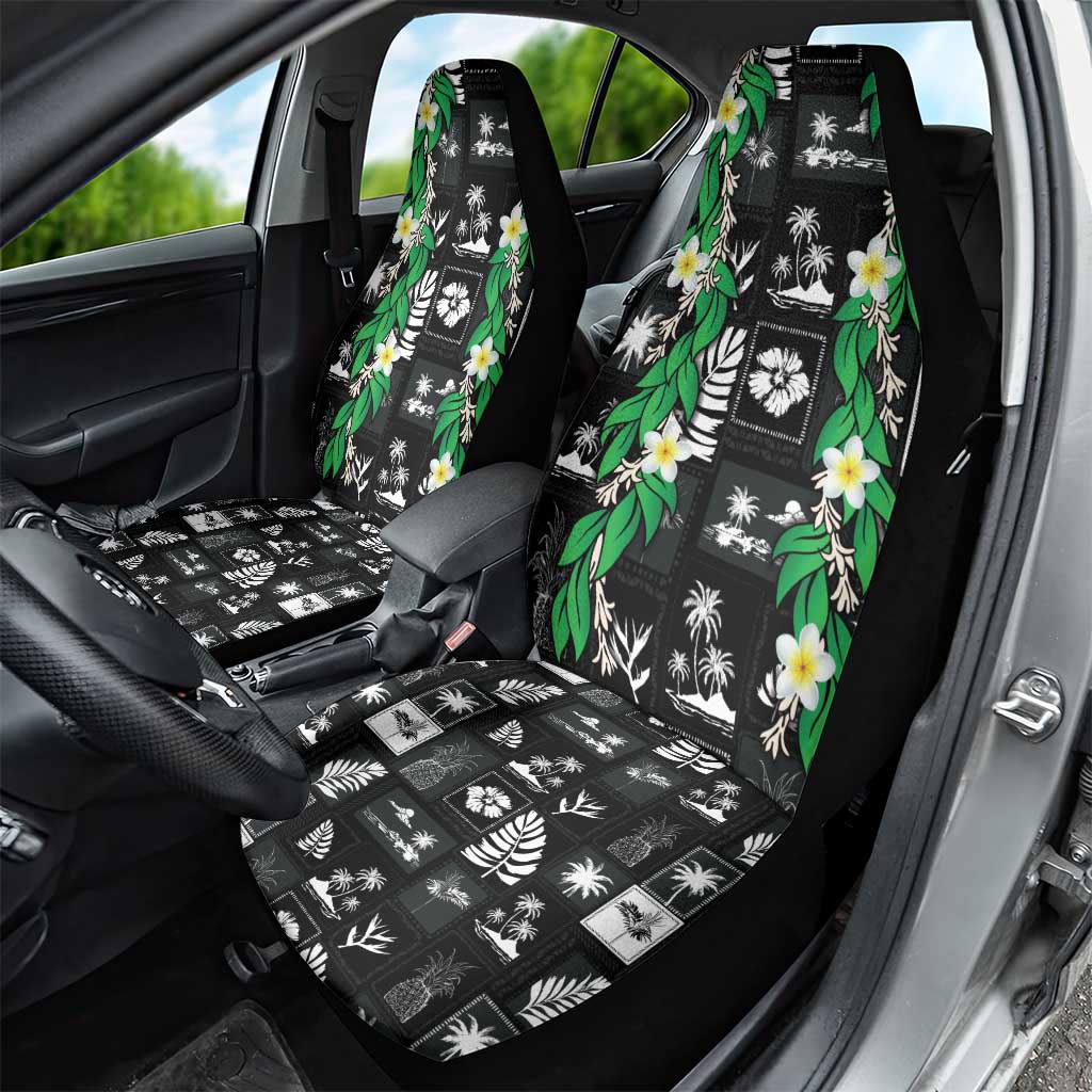 Aloha Hawaii Tuberose Lei Car Seat Cover Tropical Vibes Black Color - Polynesian Pride