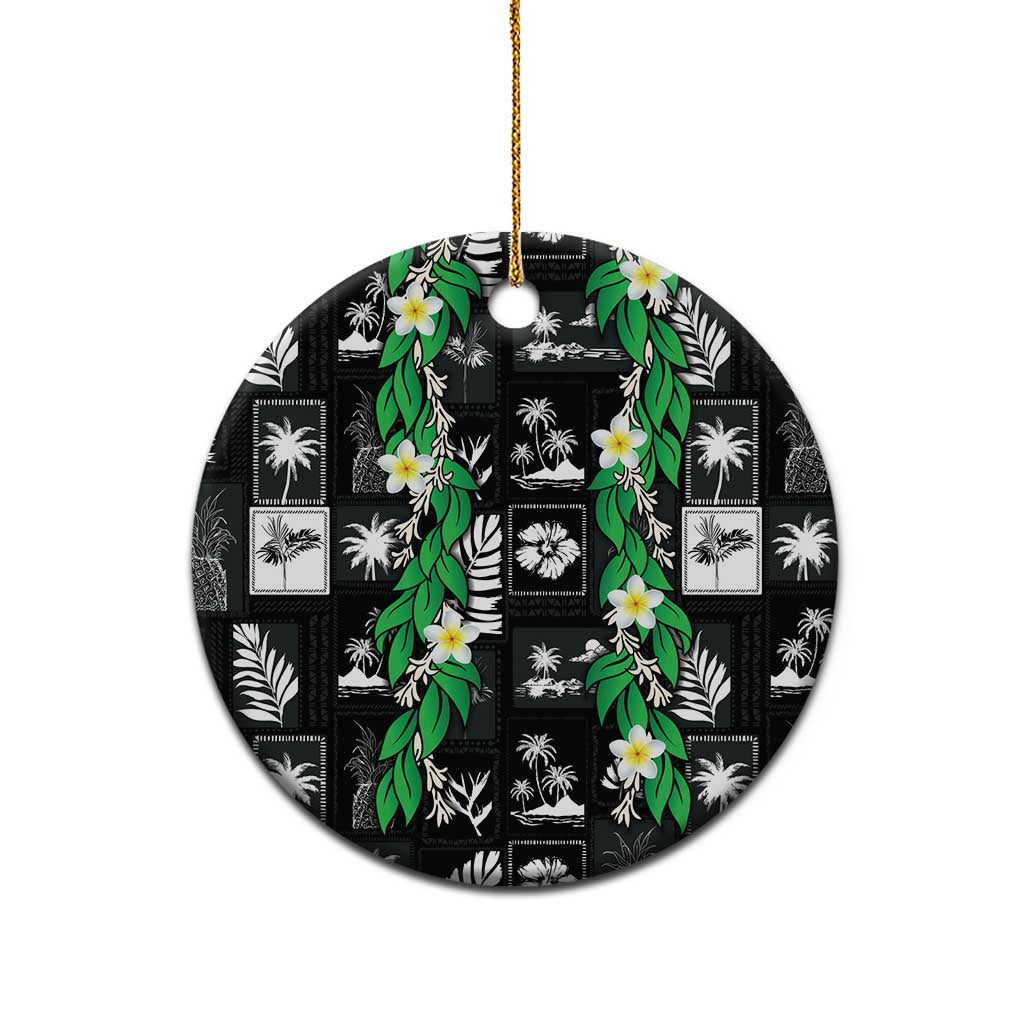 Aloha Hawaii Tuberose Lei Ceramic Ornament Tropical Vibes Black Color - Polynesian Pride
