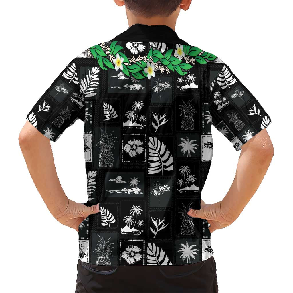 Aloha Hawaii Tuberose Lei Hawaiian Shirt Tropical Vibes Black Color - Polynesian Pride