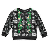 Aloha Hawaii Tuberose Lei Kid Ugly Christmas Sweater Tropical Vibes Black Color - Polynesian Pride