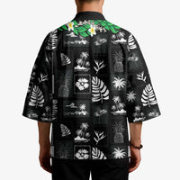 Aloha Hawaii Tuberose Lei Kimono Tropical Vibes Black Color - Polynesian Pride