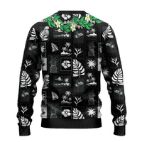 Aloha Hawaii Tuberose Lei Ugly Christmas Sweater Tropical Vibes Black Color - Polynesian Pride