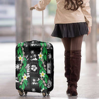 Aloha Hawaii Tuberose Lei Luggage Cover Tropical Vibes Black Color - Polynesian Pride