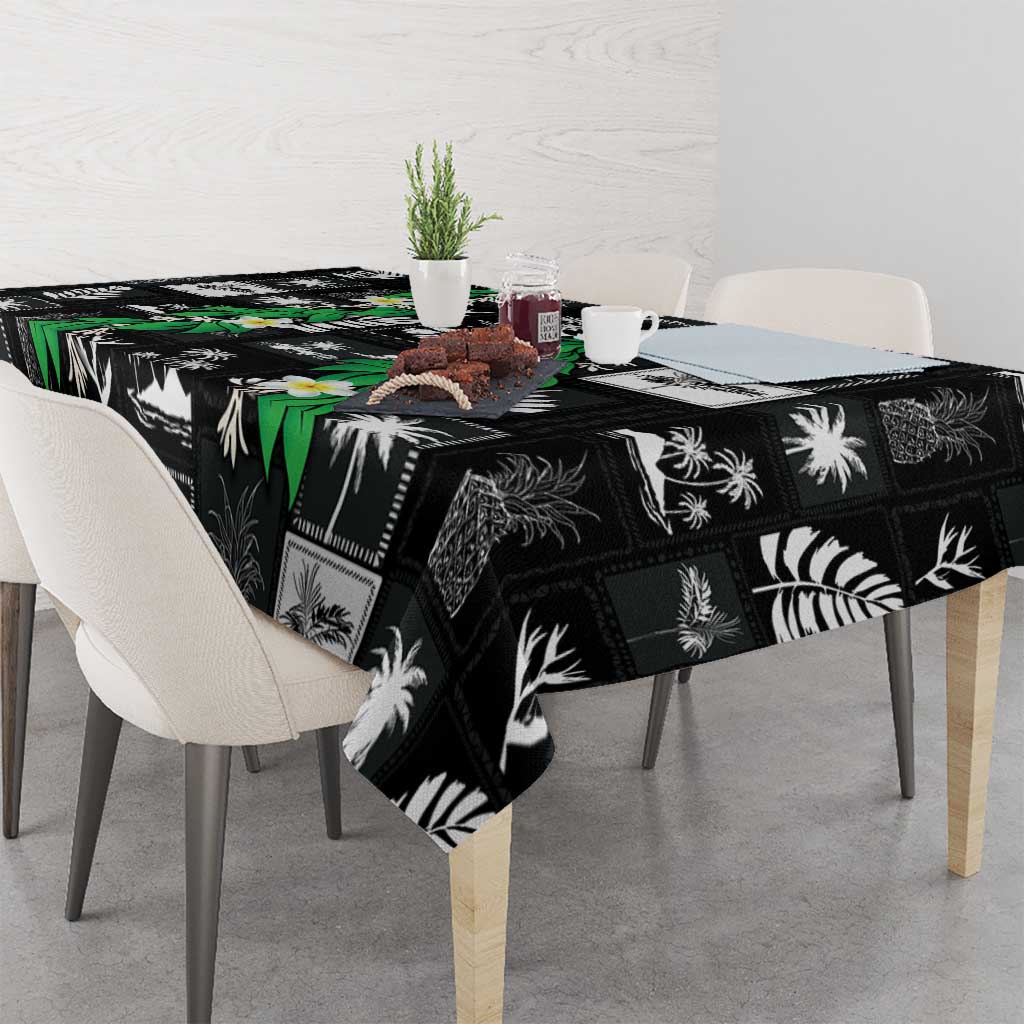 Aloha Hawaii Tuberose Lei Tablecloth Tropical Vibes Black Color - Polynesian Pride