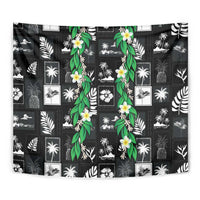 Aloha Hawaii Tuberose Lei Tapestry Tropical Vibes Black Color - Polynesian Pride