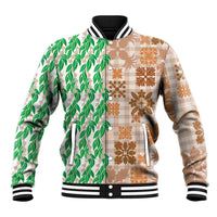 Aloha Hawaii Palaka Tuberose Lei Baseball Jacket Hawaiian Quilt Seamless Style - Polynesian Pride