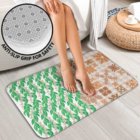 Aloha Hawaii Palaka Tuberose Lei Bathroom Set Hawaiian Quilt Seamless Style - Polynesian Pride