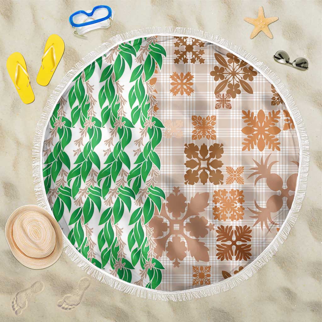 Aloha Hawaii Palaka Tuberose Lei Beach Blanket Hawaiian Quilt Seamless Style - Polynesian Pride