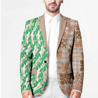 Aloha Hawaii Palaka Tuberose Lei Blazer Hawaiian Quilt Seamless Style - Polynesian Pride