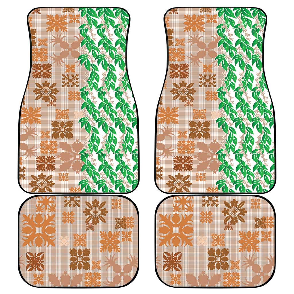 Aloha Hawaii Palaka Tuberose Lei Car Mats Hawaiian Quilt Seamless Style - Polynesian Pride