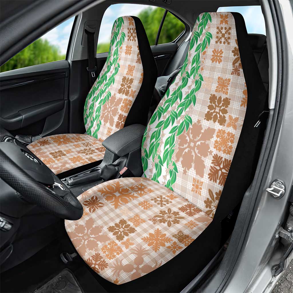 Aloha Hawaii Palaka Tuberose Lei Car Seat Cover Hawaiian Quilt Seamless Style - Polynesian Pride