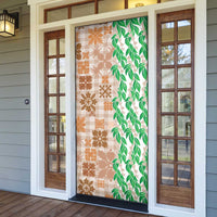 Aloha Hawaii Palaka Tuberose Lei Door Cover Hawaiian Quilt Seamless Style - Polynesian Pride