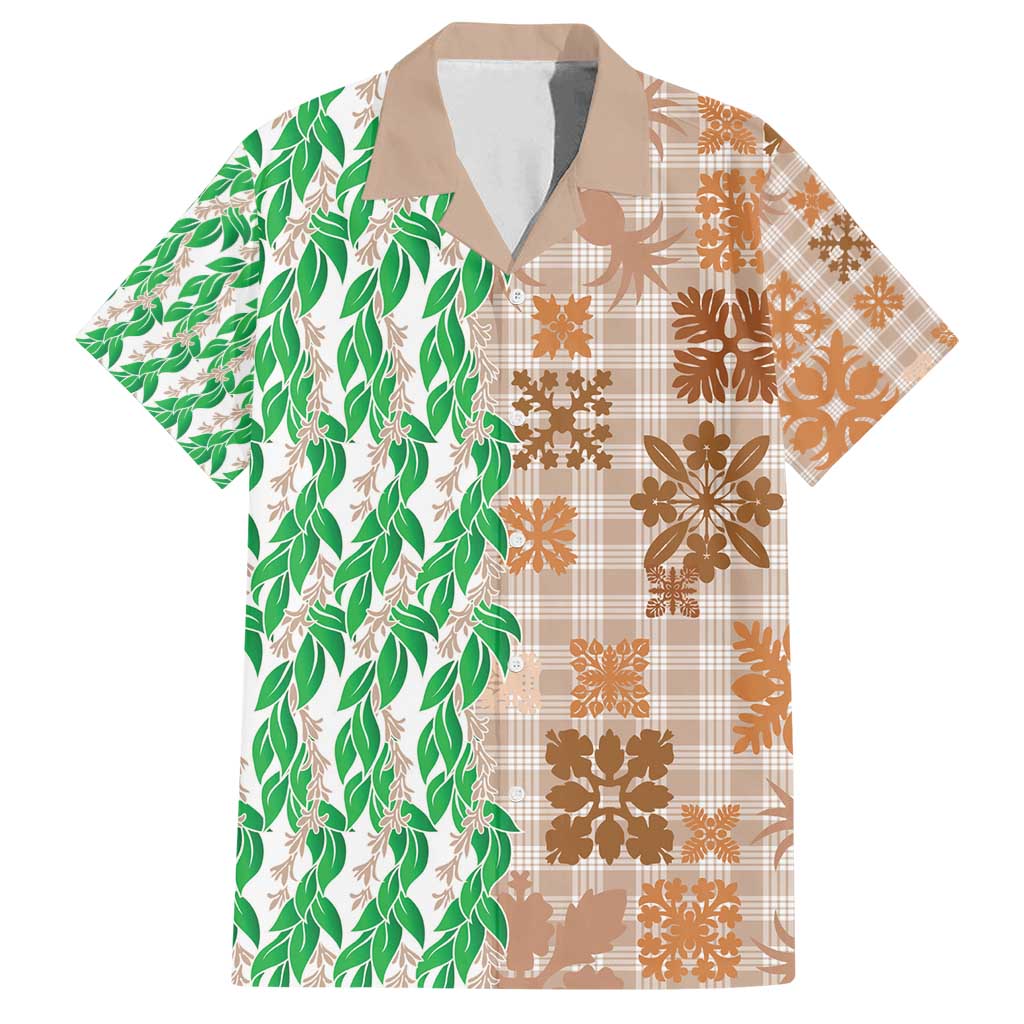Aloha Hawaii Palaka Tuberose Lei Family Matching Long Sleeve Bodycon Dress and Hawaiian Shirt Hawaiian Quilt Seamless Style - Polynesian Pride